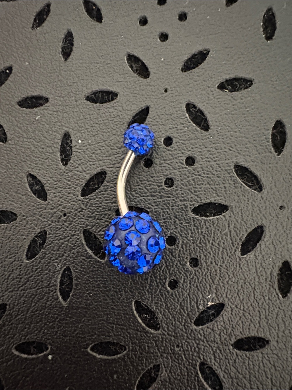 Blue Crystal Navel Belly Button Ring